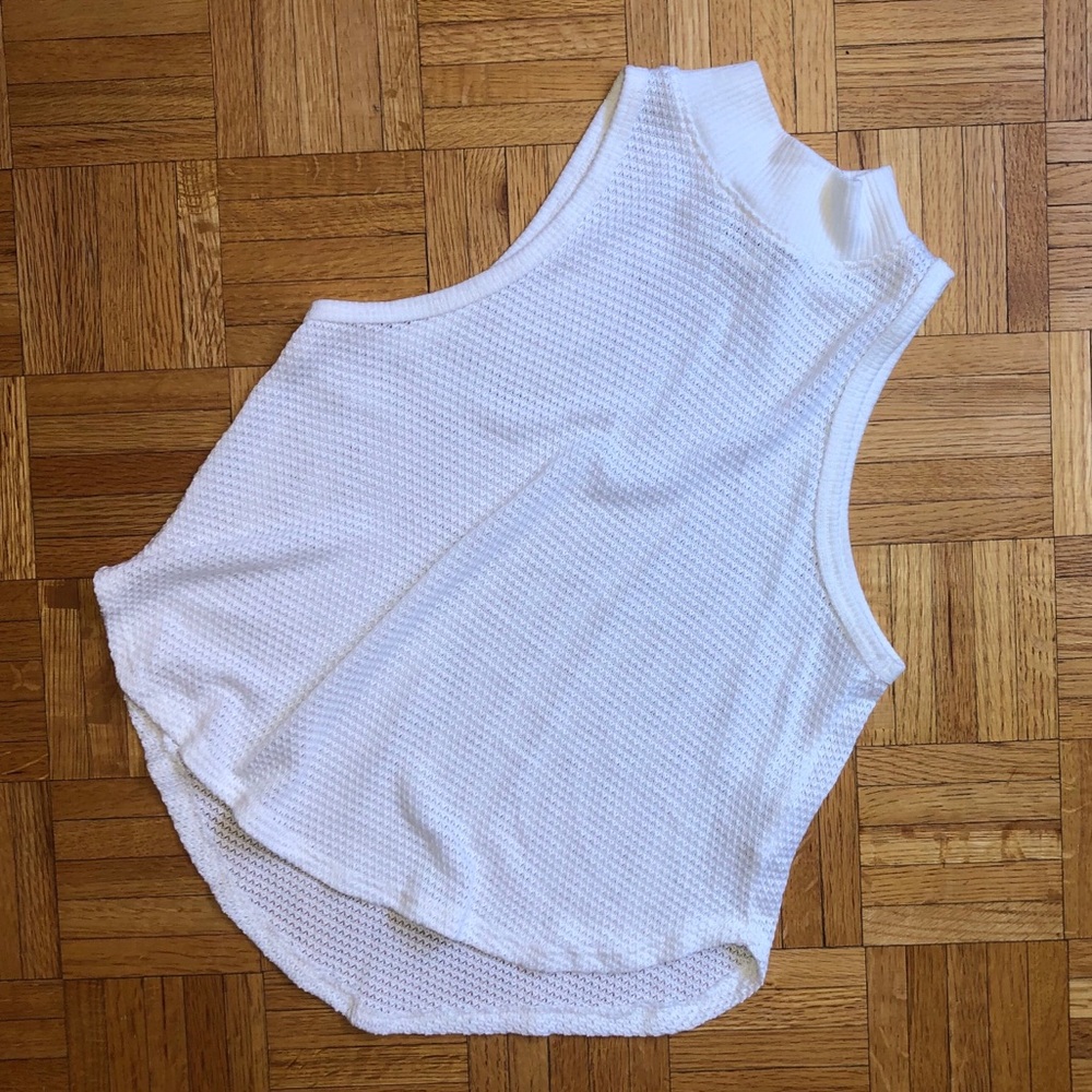 H.I.P. Sleeveless Turtleneck White Summer Top, XS